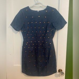 Embellished Denim Mini Dress